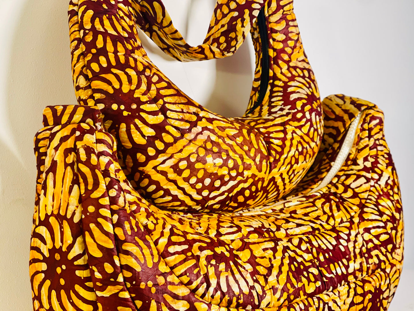 New-Yekomo Batik Quilted Small Underarm Boat Bag