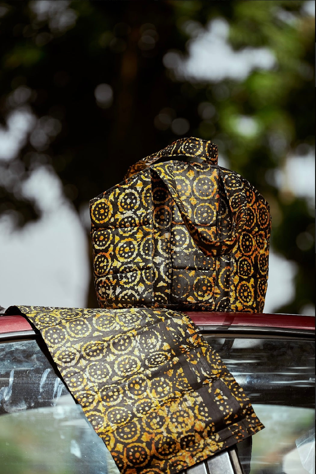 Malen Batik Quilted Open Tote