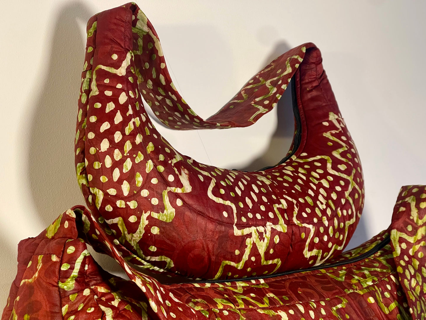New-Yekomo Batik Quilted Small Underarm Boat Bag
