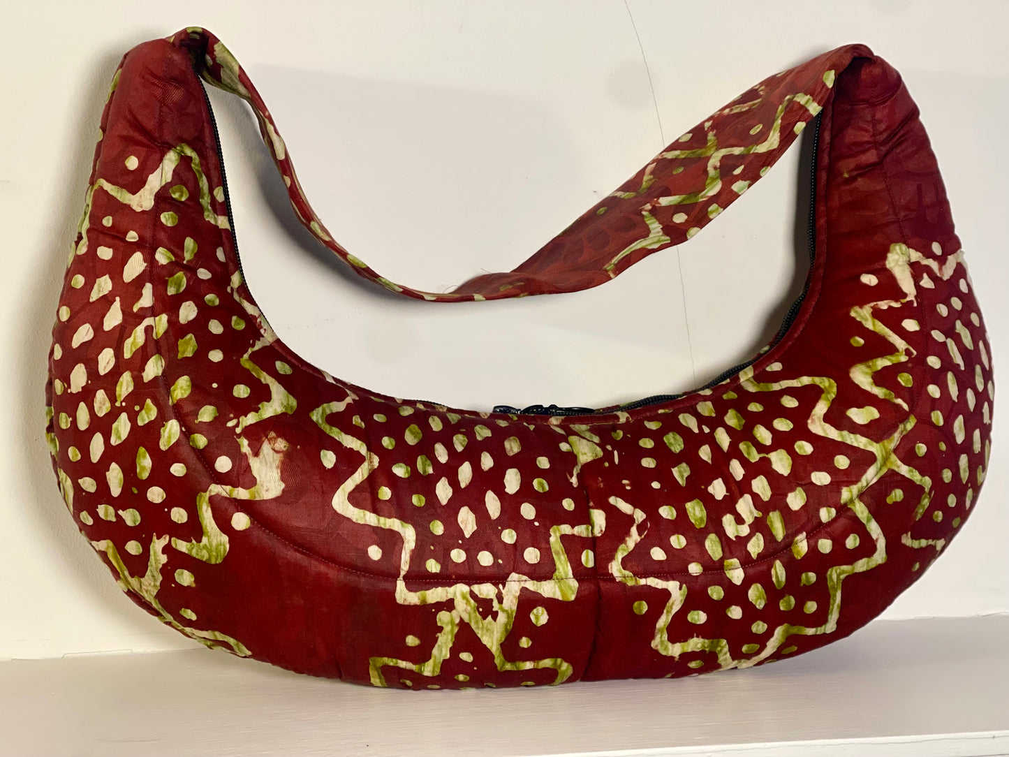 New-Yekomo Batik Quilted Small Underarm Boat Bag