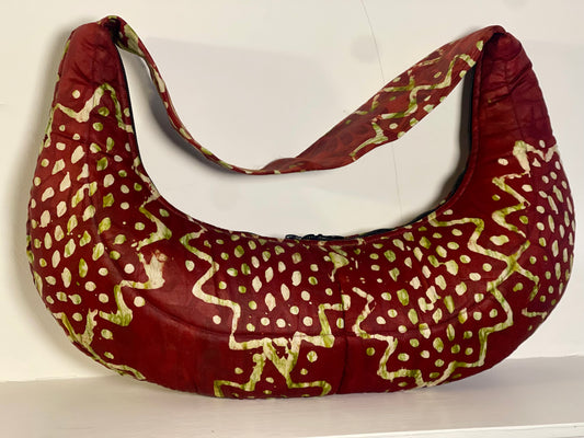 New-Yekomo Batik Quilted Small Underarm Boat Bag
