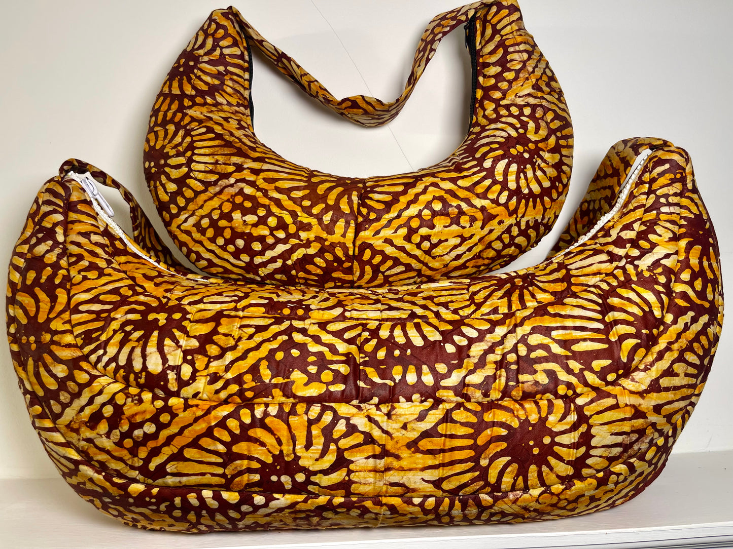 New-Yekomo Batik Quilted Small Underarm Boat Bag