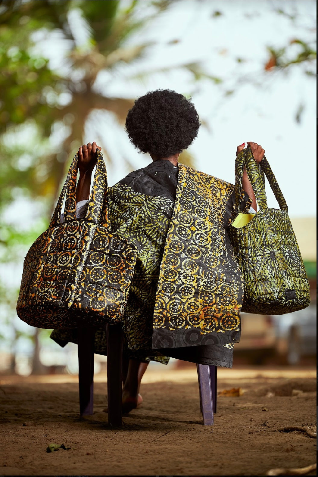 Malen Batik Quilted Open Tote